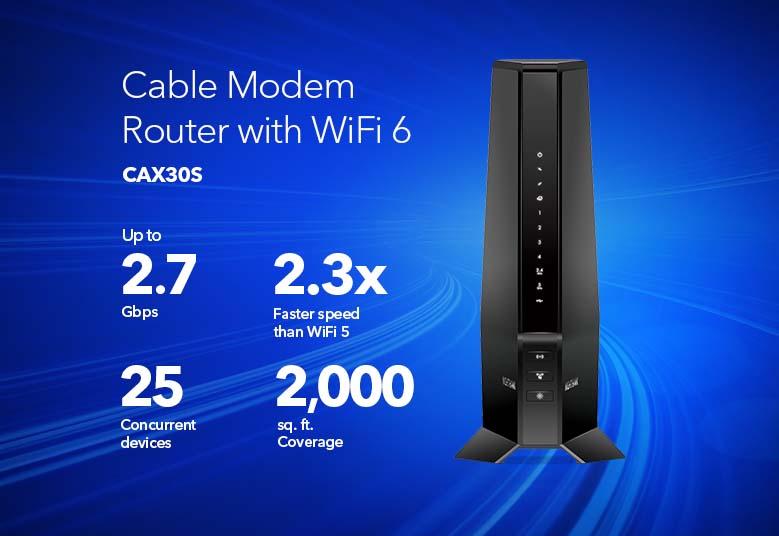 Netgear Nighthawk CAX30S AX6 6-Stream WiFi 6 Cable Modem Router - The Ultimate Internet Companion
