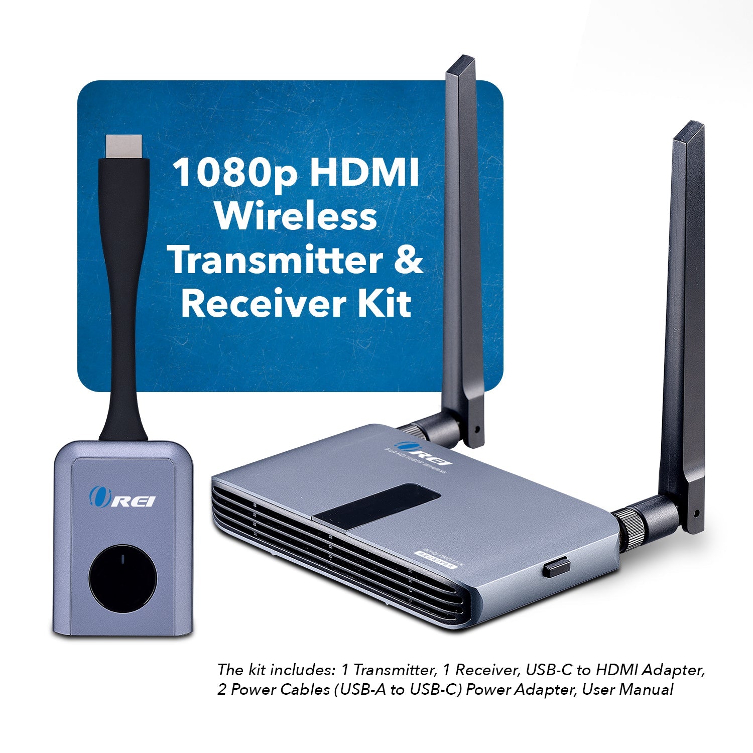 OREI 1080p Wireless HDMI Extender with Screen Mirroring - Up to 100ft (WHD-PRO1T-K)