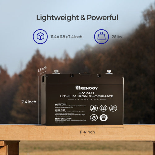 Renogy 12V 100Ah Smart Lithium Iron Phosphate Battery - Your Off-Grid Powerhouse