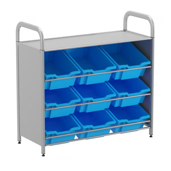Gratnells Callero Customizable 9-Deep Tilting Tray Starter Unit - Ideal for Classroom Organization