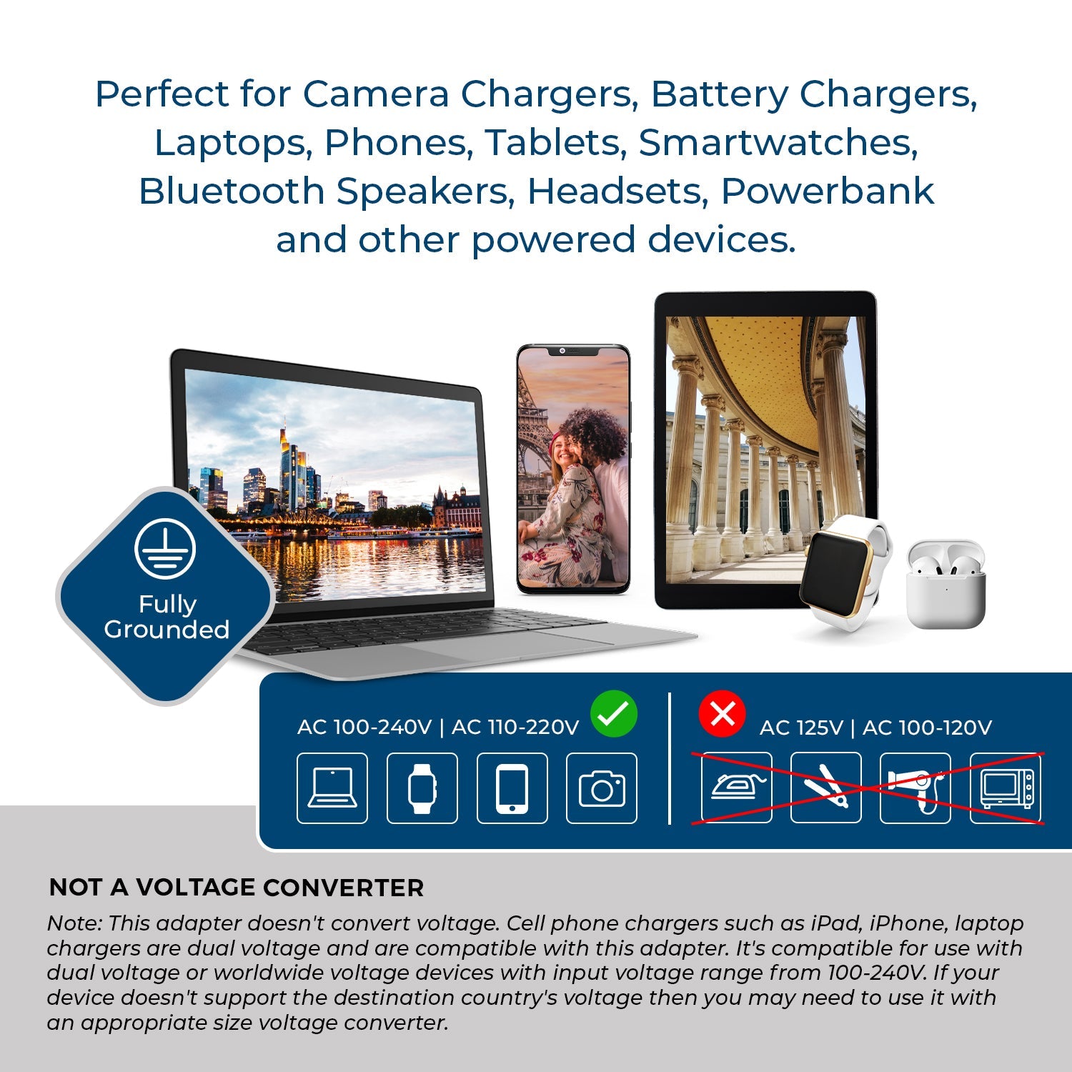 Travel Buddy Pro - Europe, Germany 3-in-1 USB-C Compact Travel Adapter