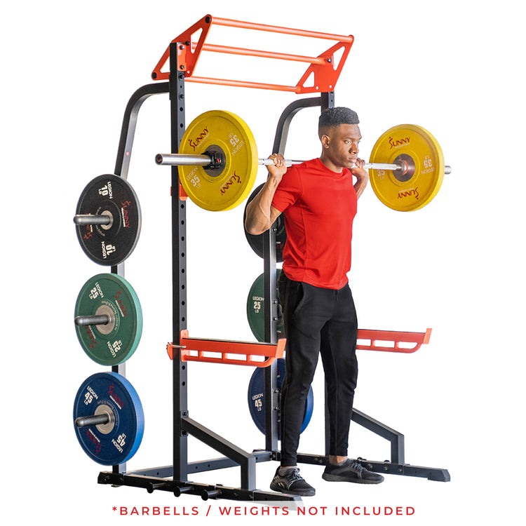 Sunny Health & Fitness PowerZone Heavy Duty Half Rack with 1000 LB Capacity - SF-XF9933