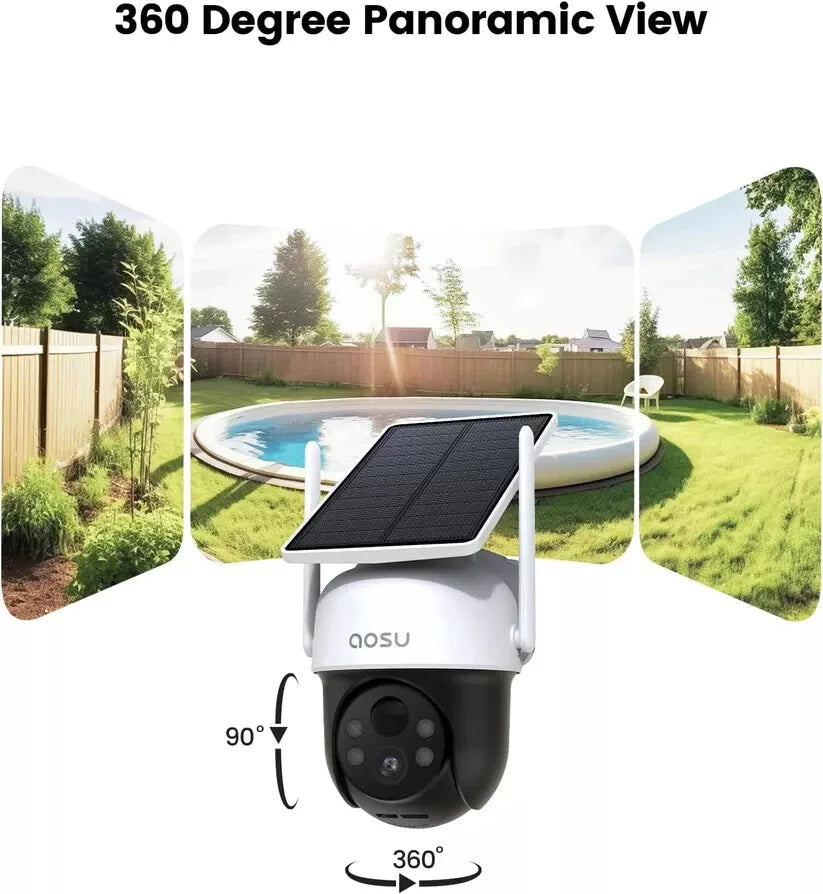 AOSU Outdoor 2K Solar-Powered Security Camera - Your Ultimate Home Protection