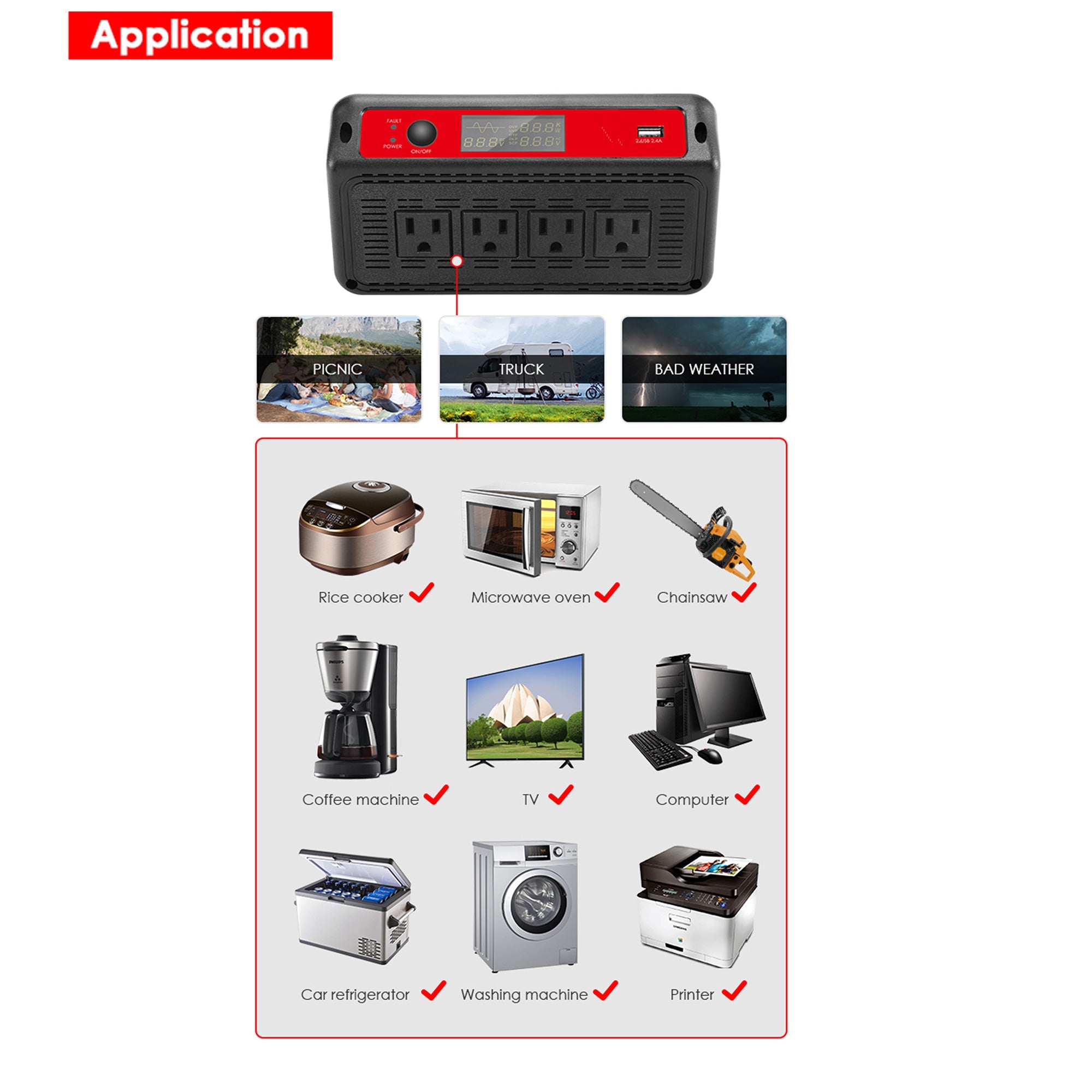 Acopower 1500W Pure Sine Wave Power Inverter - Your Ultimate Power Solution