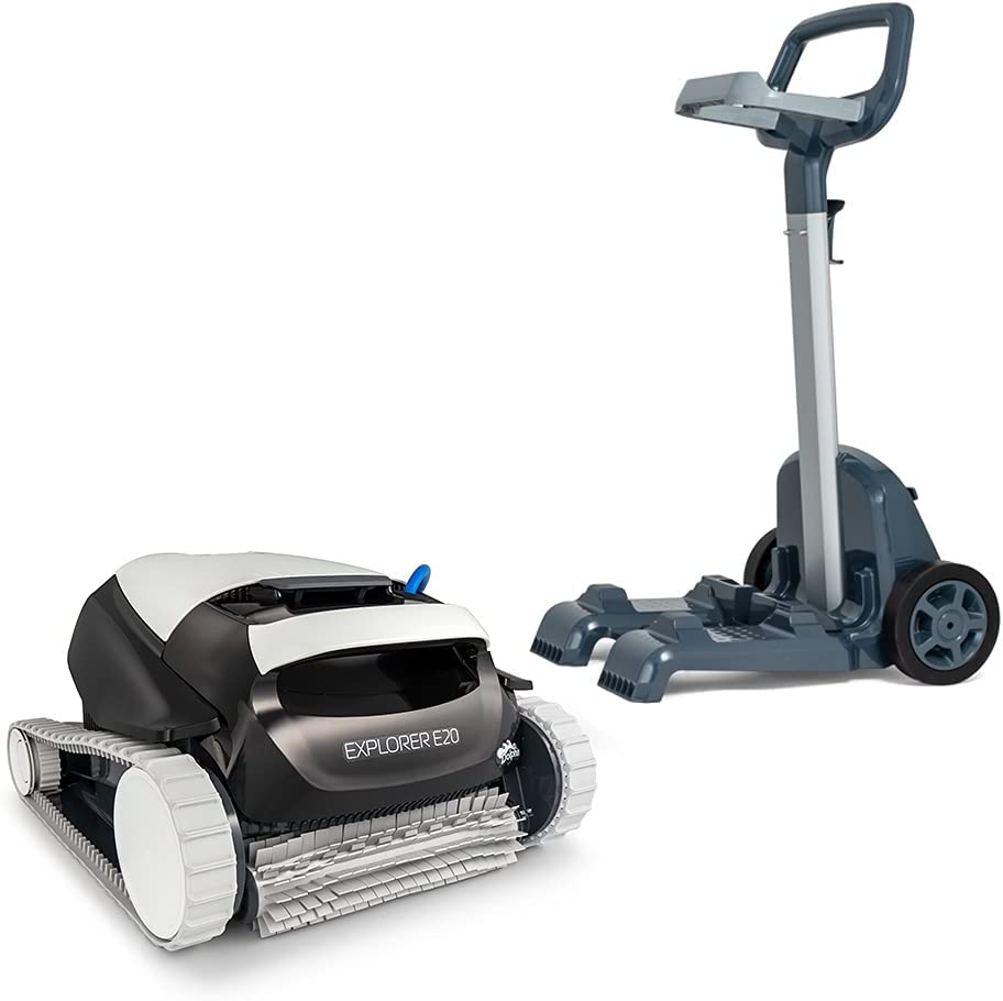 Maytronics Dolphin E20 Explorer Robotic Pool Cleaner with Caddy - The Ultimate Pool Cleaning Solution