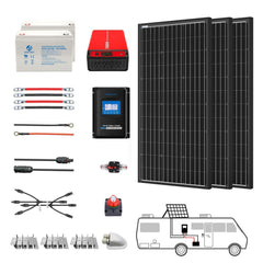 Acopower 300W Monocrystalline Solar Power Kit for RVs and Boats