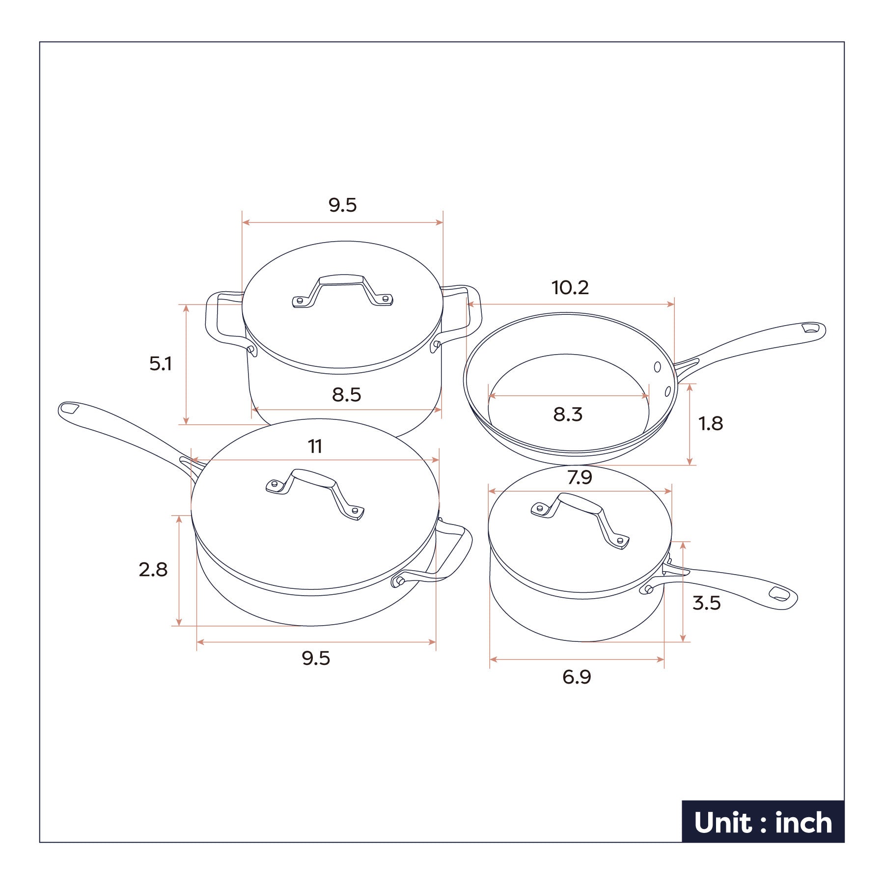 Ciarra Beyond Sakura Candy 4-Piece Cookware Set