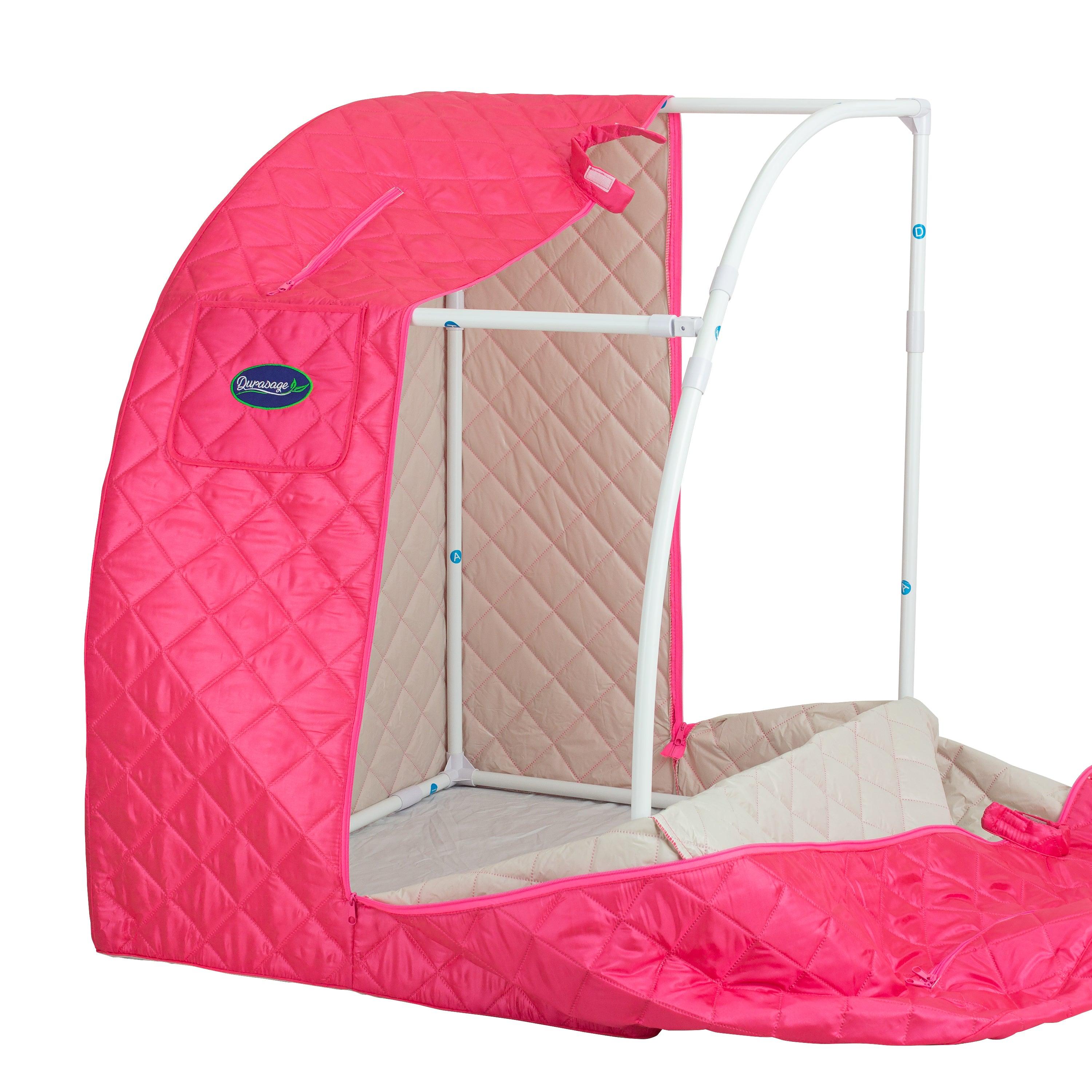Durasage Lightweight Portable Home Spa: Relaxing Steam Sauna with 60-Minute Timer, 800-Watt Generator, and Included Chair - Fuchsia