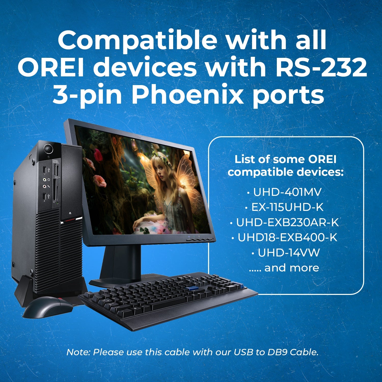 DB9 to RS-232 Cable for OREI Devices - Essential for Firmware Updates and Commands