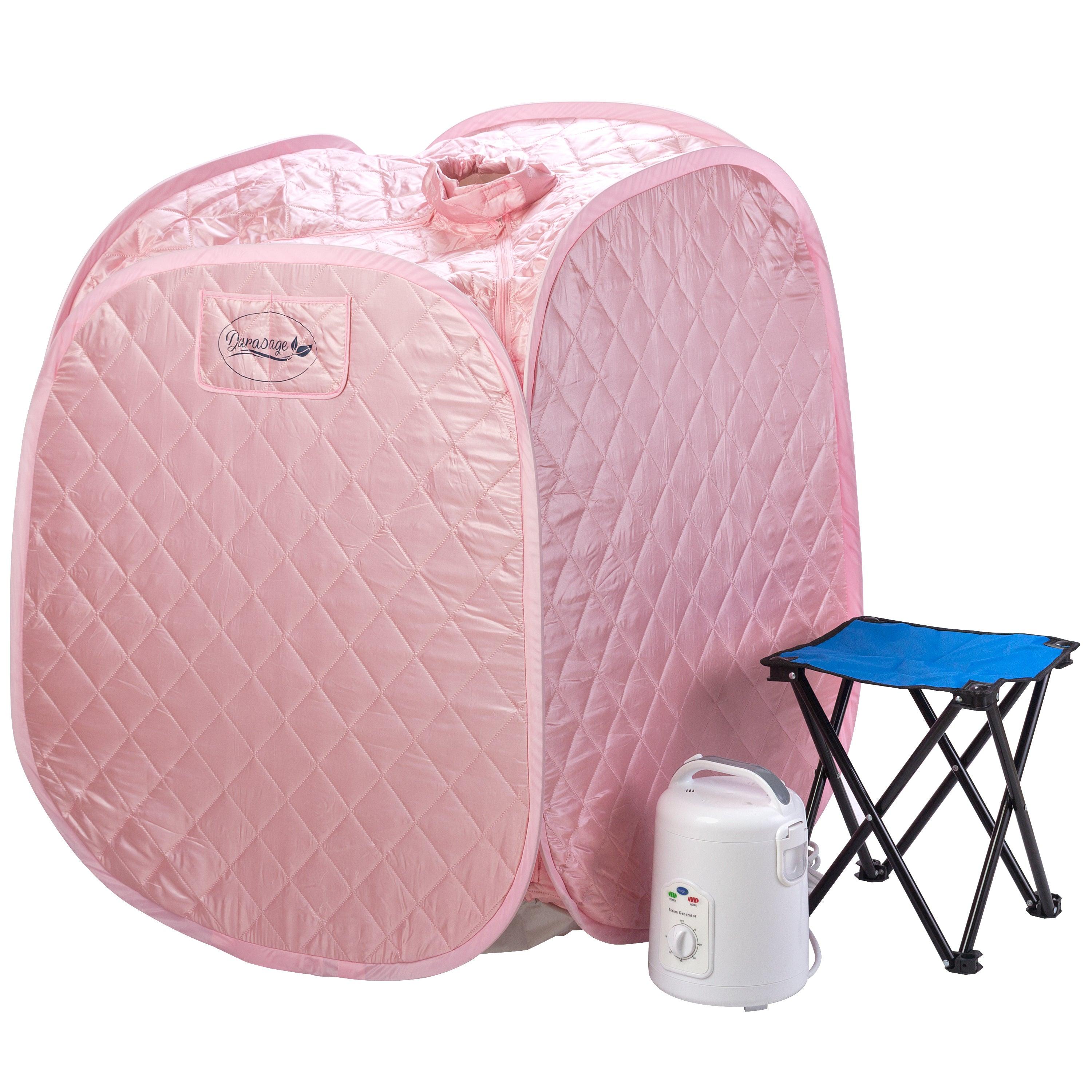 Durasage Personal Foldable Steam Sauna - Your Home Relaxation Oasis in Light Pink