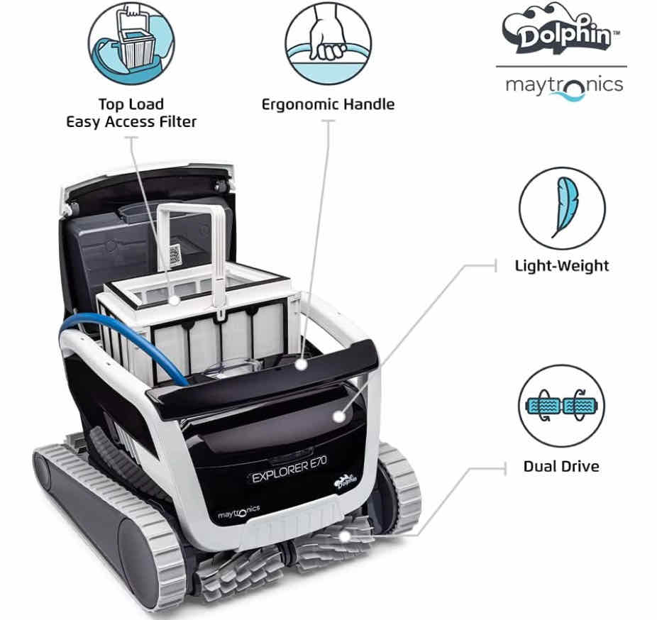 Dolphin E70 Robotic Pool Cleaner - Your Ultimate Pool Cleaning Companion