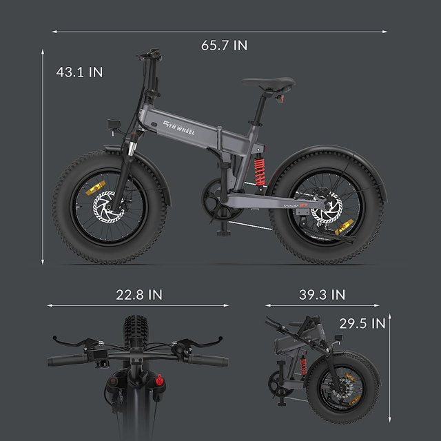 5th Wheel Thunder 1FT - The Ultimate Adult Fat Tire Electric Bike with 1000W Power