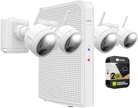 Lorex 8-Camera 2K 4.0-MP Wi-Fi Battery NVR Security System with 32GB Storage, White