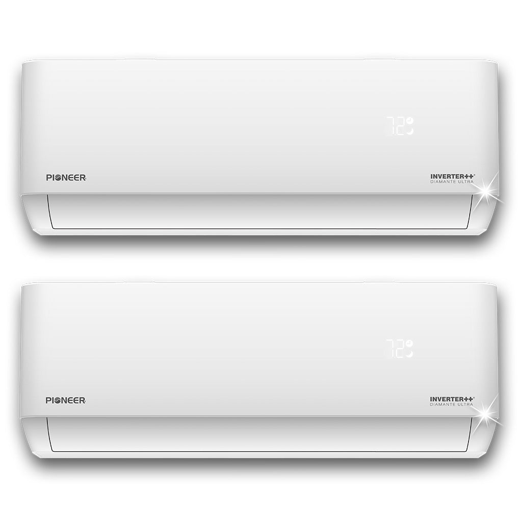 Dual Split 24000 BTU 2-Ton Diamante Ultra Wi-Fi 22 SEER2 Energy-Star Multi-Zone Wall Mount Air Conditioner & Heat Pump (230-Volt)