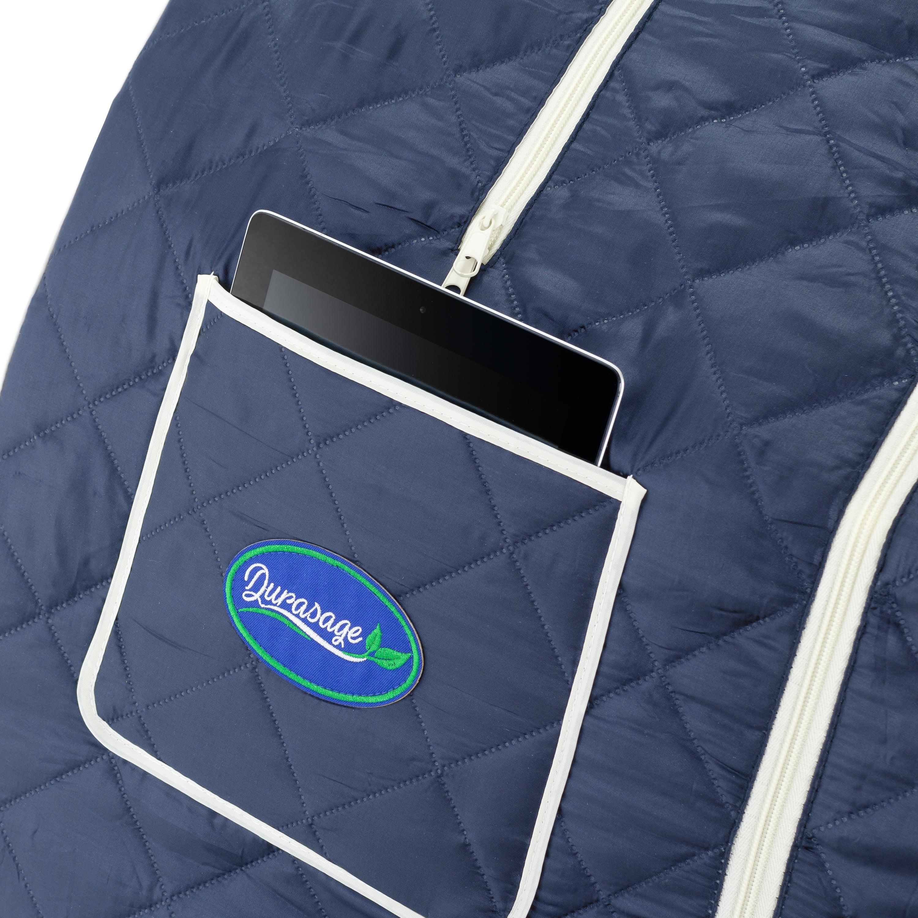 Durasage Health - Relaxing Home Steam Spa: Oversized Portable Sauna with 60-Min Timer, 800W Steam, Included Chair - Satin Blue