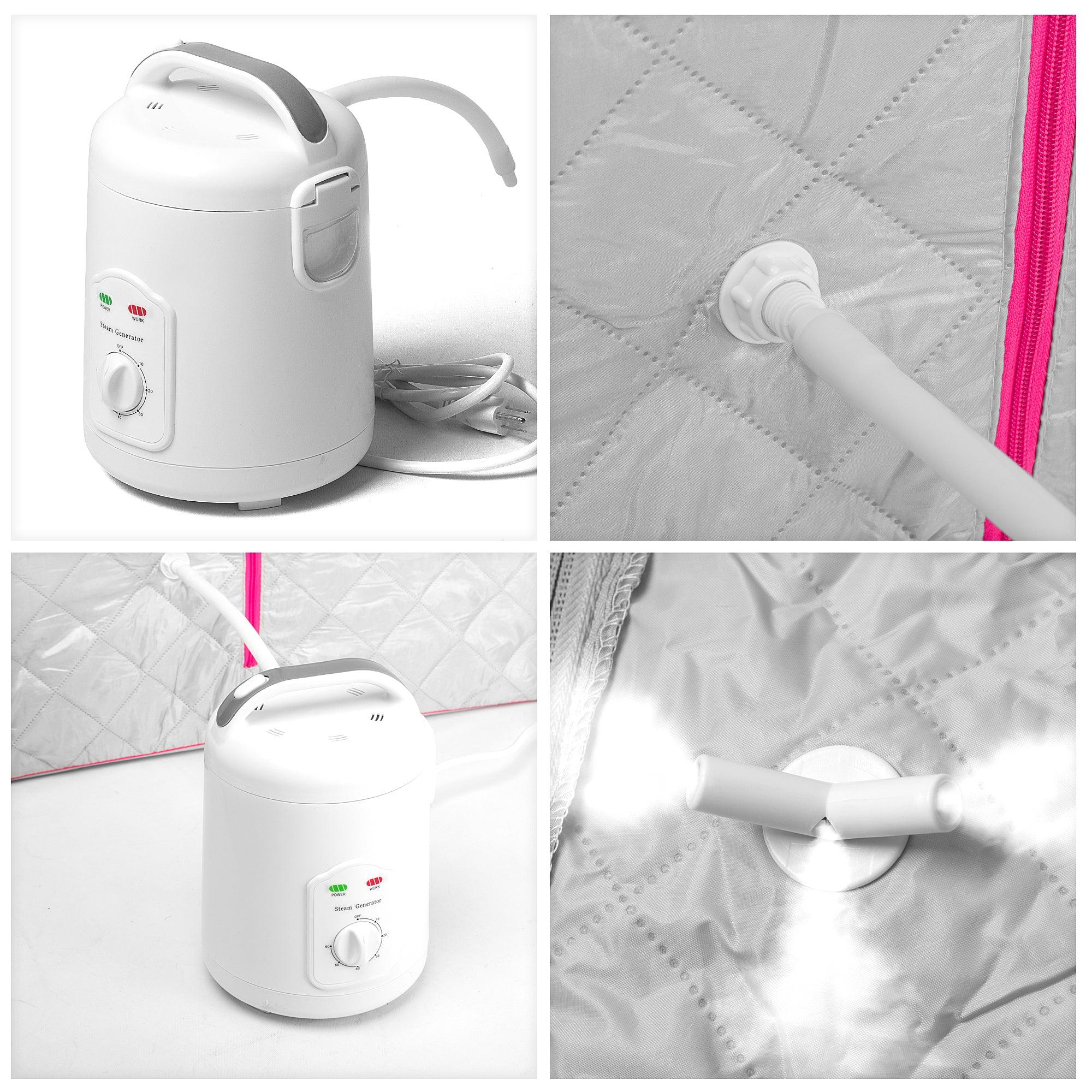 Durasage Health - Portable Personal Steam Sauna for Relaxation, Detox & Weight Loss, 60 Minute Timer - Pink