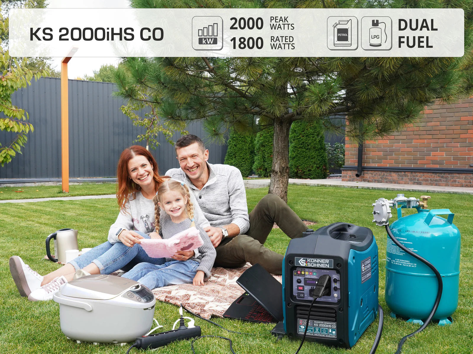 KS 2000iHS CO LPG/Gasoline Inverter Generator - Your Portable Powerhouse