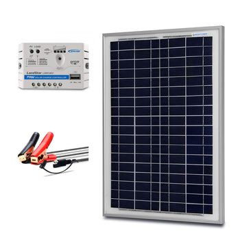 Acopower 25W Off-grid Solar Power Starter Kit with 5A Charge Controller and SAE Connector