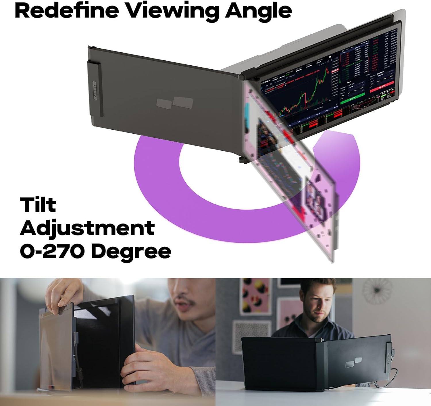 Mobile Pixels Dual Screen Portable Monitor - Ideal for On-the-Go Productivity
