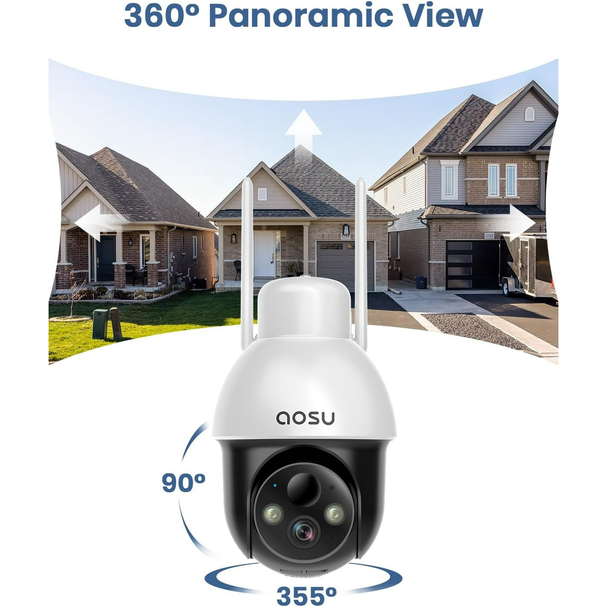AOSU Wireless Outdoor Solar & Battery-Powered Security Camera - C9L2BA11