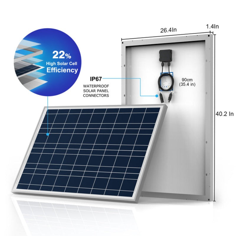 Acopower 100W Polycrystalline Solar Kit for Off-Grid Power