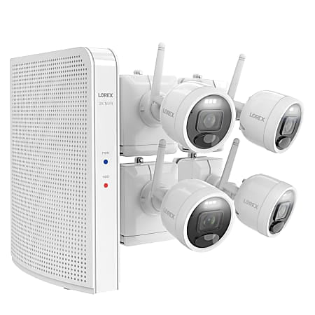 Lorex 8-Camera 2K 4.0-MP NVR Security System with 4 Outdoor Wi-Fi Battery Cameras, White