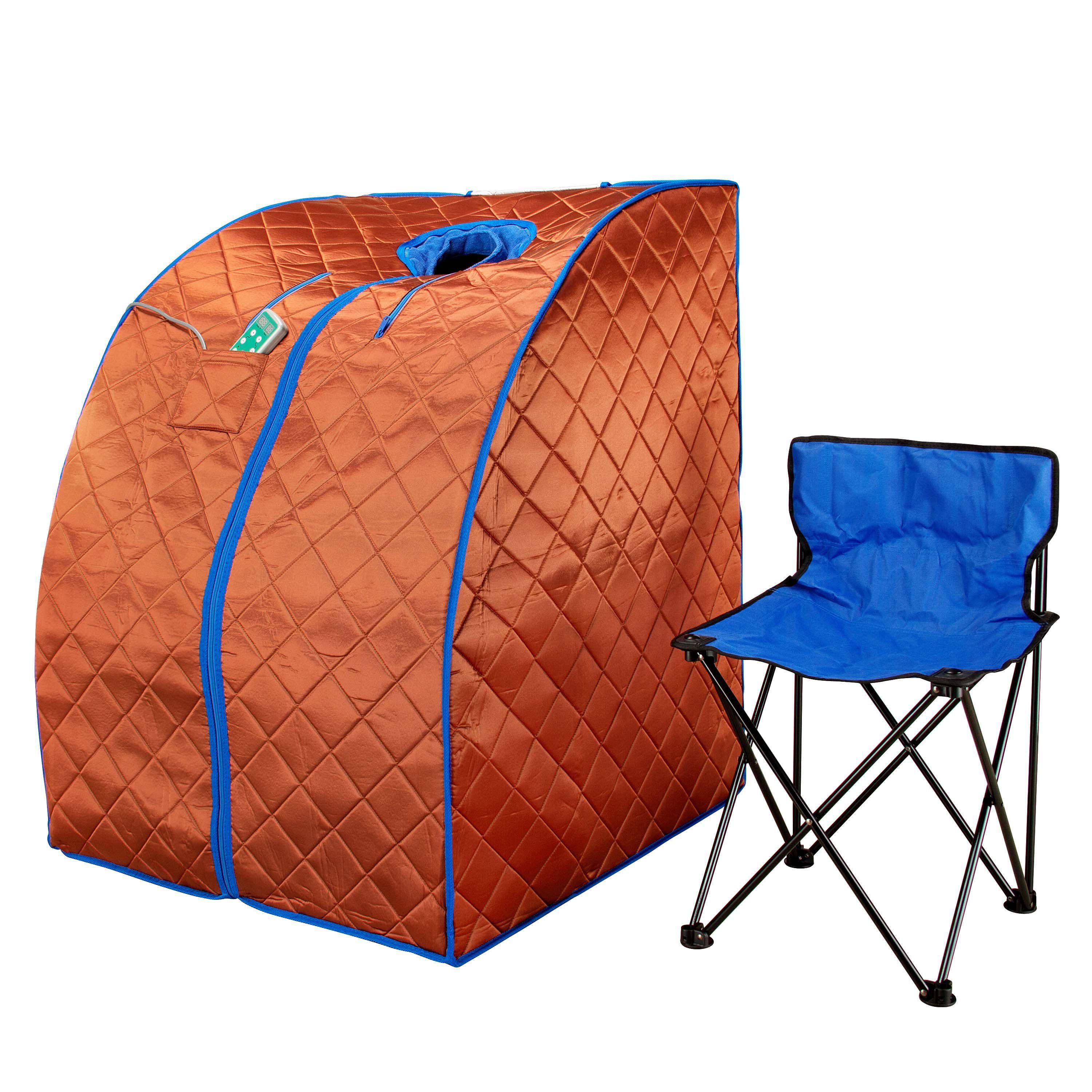 Durasage Health - Large, Portable, Low EMF Negative Ion Indoor Sauna with Chair and Heated Footpad - Copper