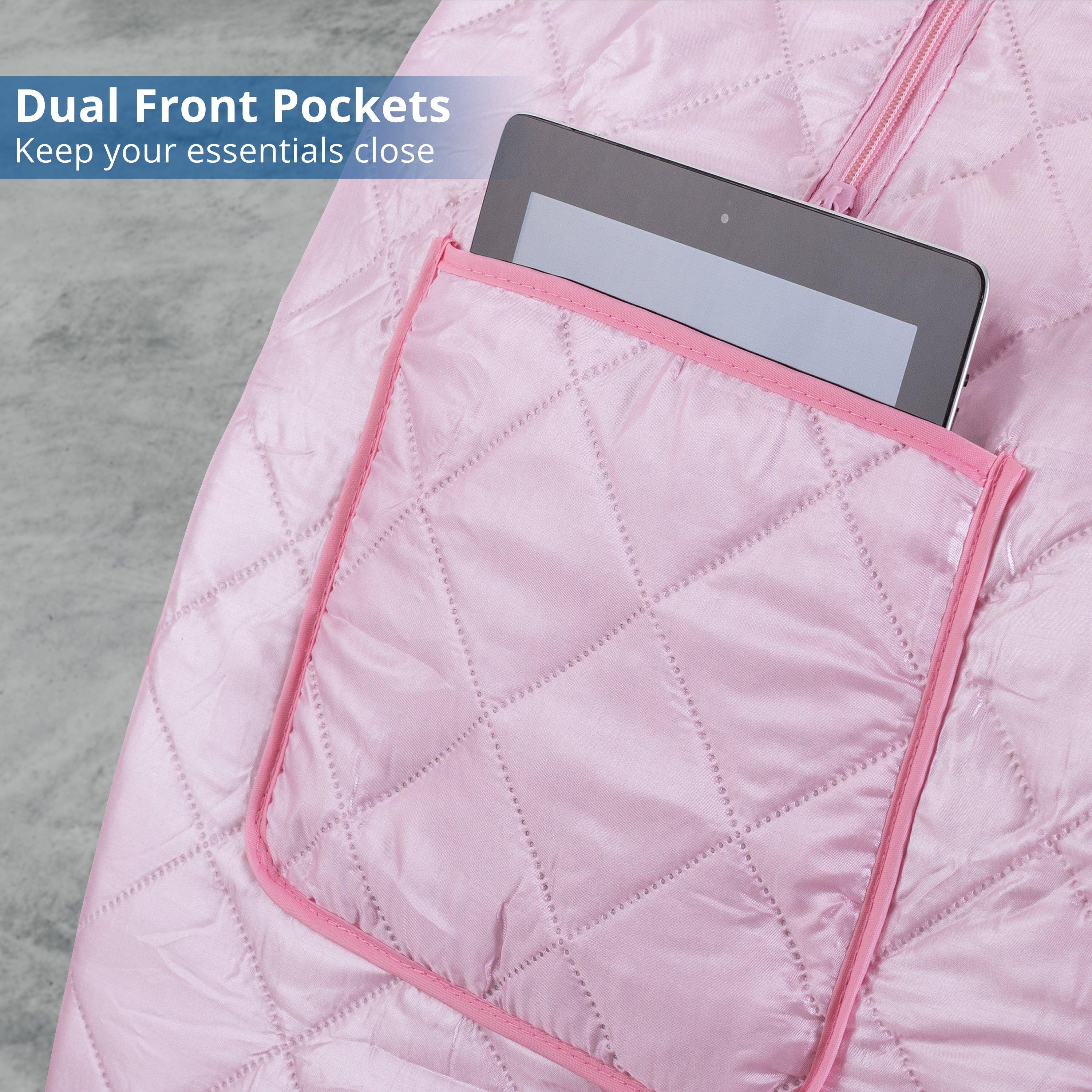 Durasage Health - Oversized Pink Portable Steam Sauna for Home: Weight Loss, Detox & Relaxation, with Included Chair
