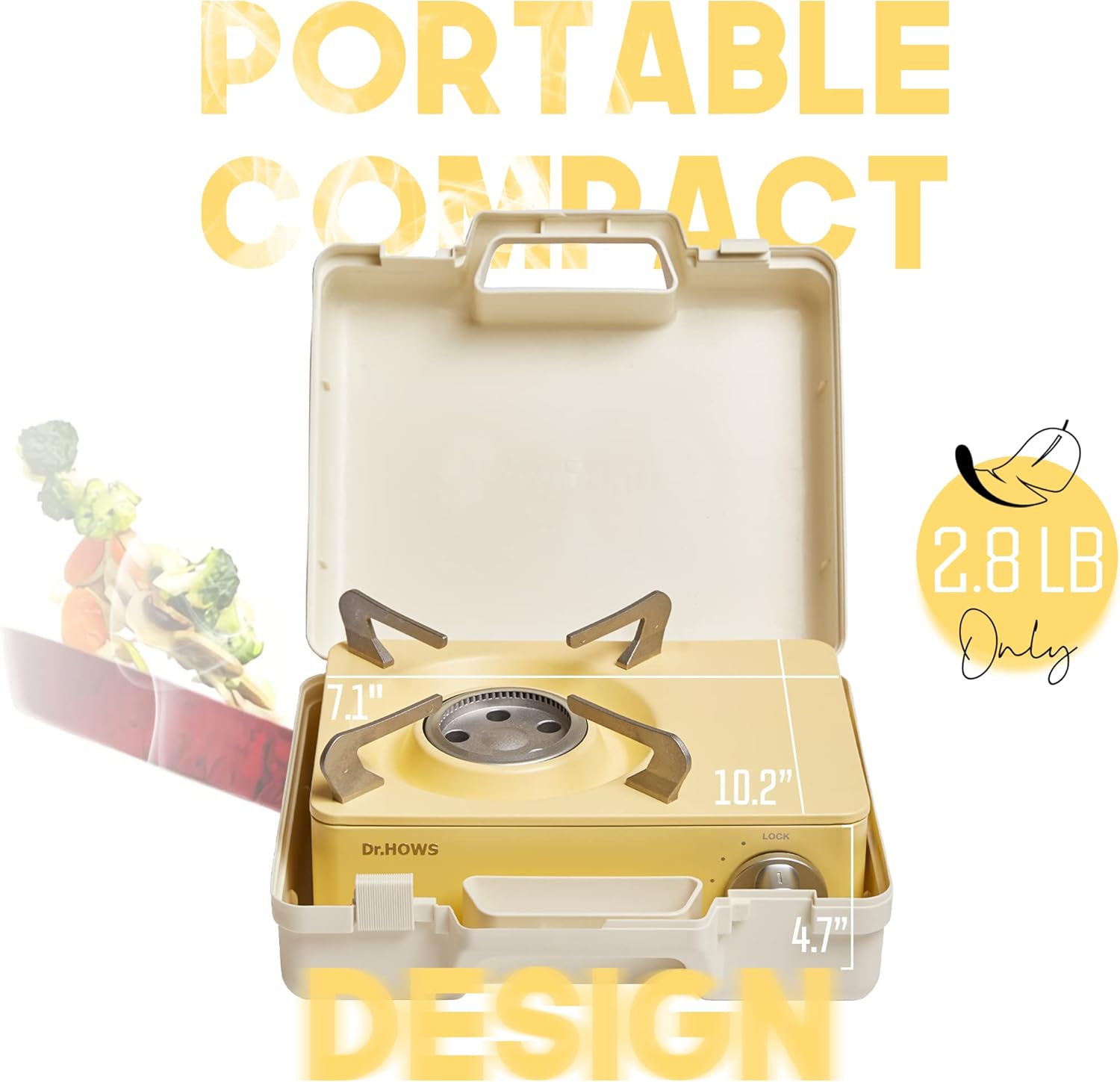 Dr.HOWS Twinkle Mini Portable Butane Camping Stove - Your Outdoor Cooking Companion (Lemon)