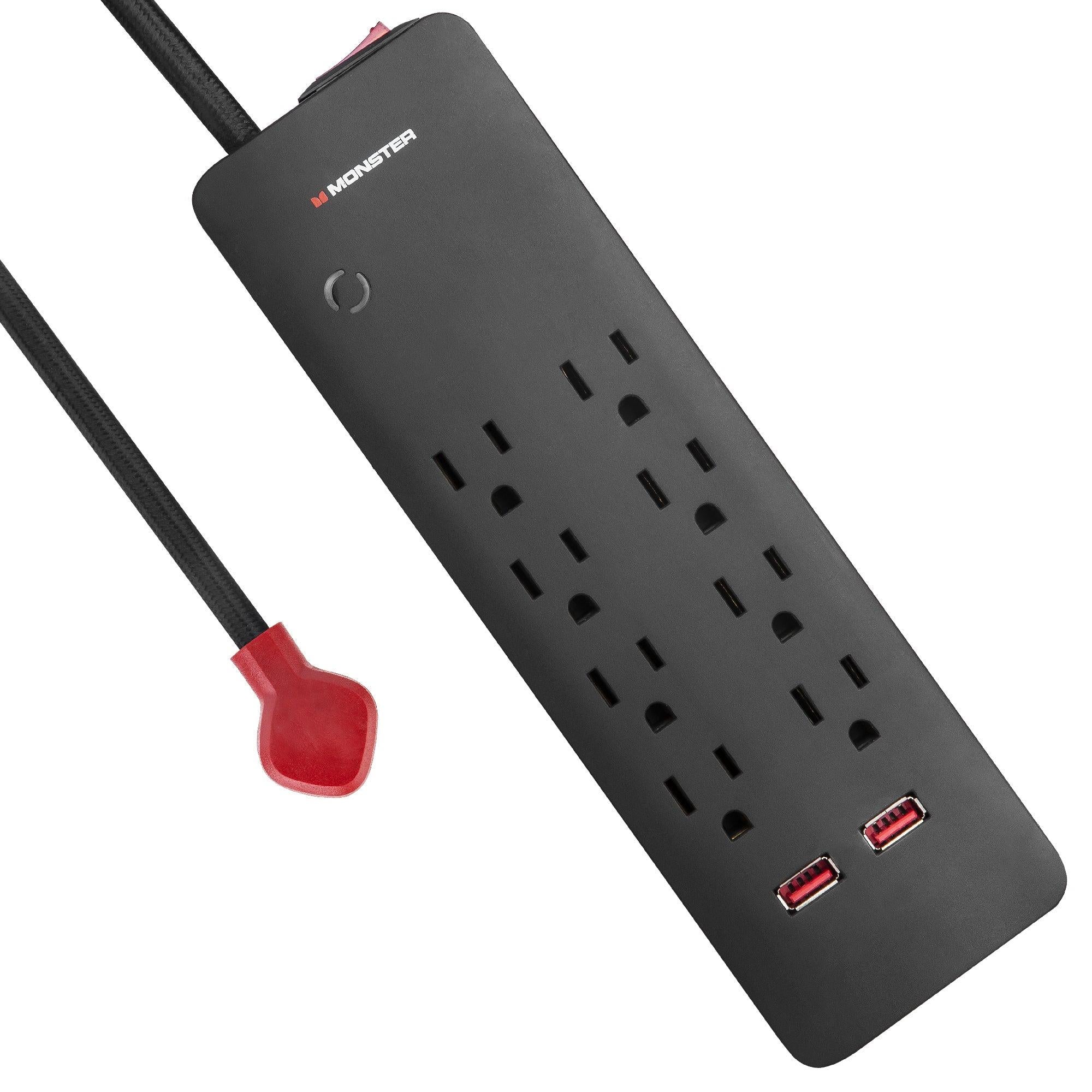 Monster 2000 Joules 8 AC Outlet & 2 USB Port Surge Protector - Your Ultimate Power Defender