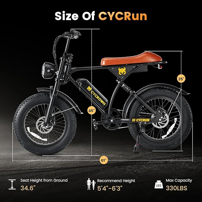 CycRun Vintage Electric Moped - Your Retro - Inspired Riding Companion