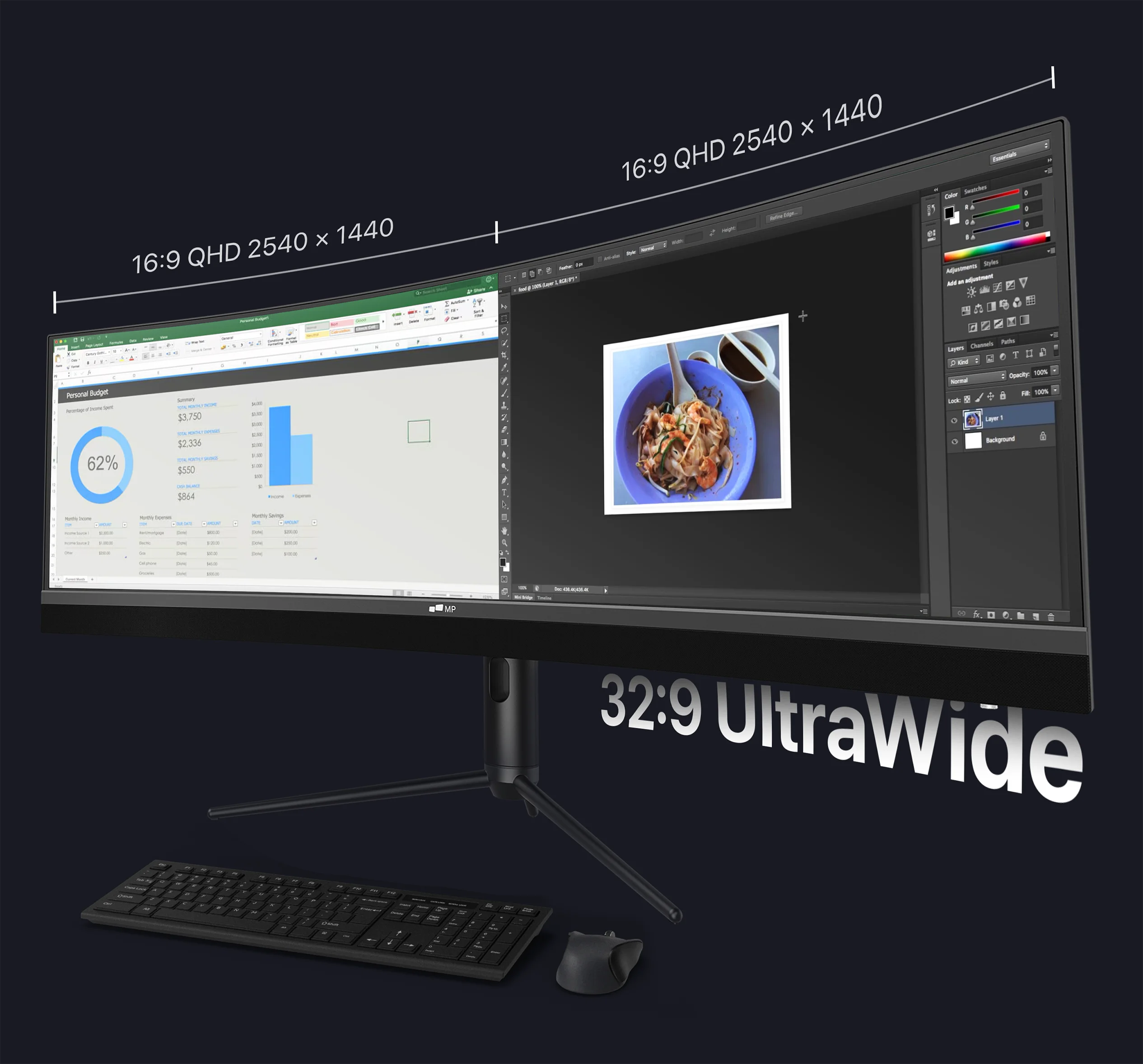 Mobile Pixels 45-inch 32:9 Curved Gaming Monitor - Ultimate Gaming Powerhouse