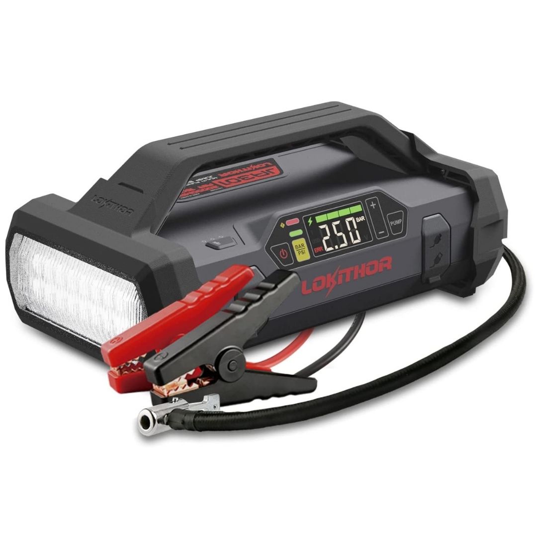 Lokithor JA301 All-in-One Powerhouse: Jump Starter & Air Compressor