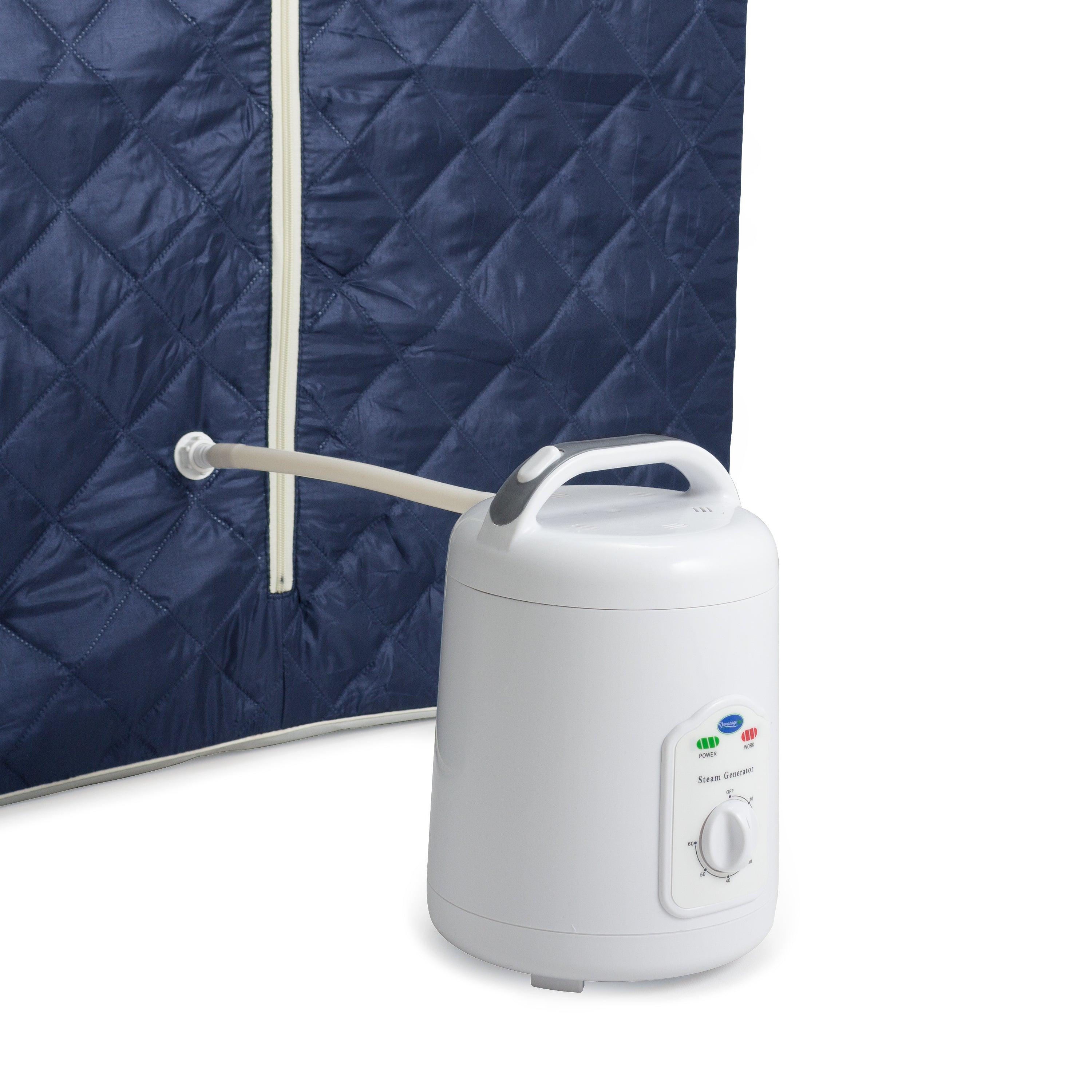 Durasage Health - Relaxing Home Steam Spa: Oversized Portable Sauna with 60-Min Timer, 800W Steam, Included Chair - Satin Blue