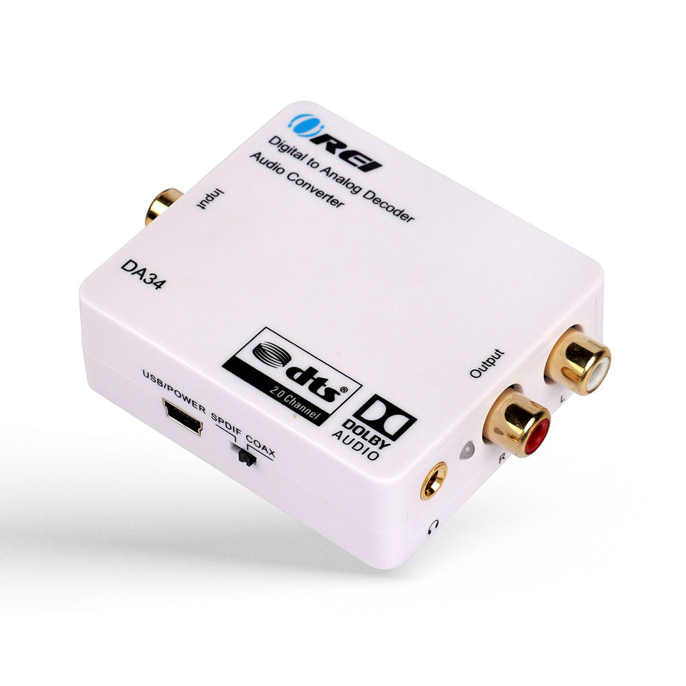 Enhanced Dolby Digital Audio Converter - SPDIF/Coaxial to RCA Output (DA34)