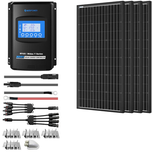 Acopower 200W Monocrystalline Solar Kit with 400W 40A Output