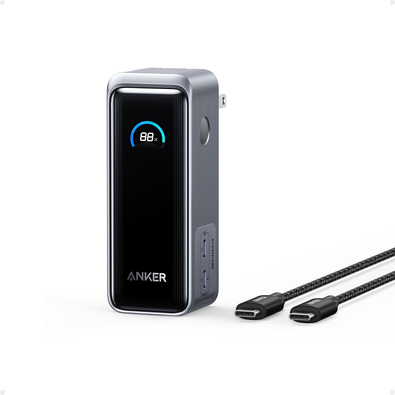 Anker Prime 9600mAh Ultra-Compact Power Bank with 65W Fast Charge - Black
