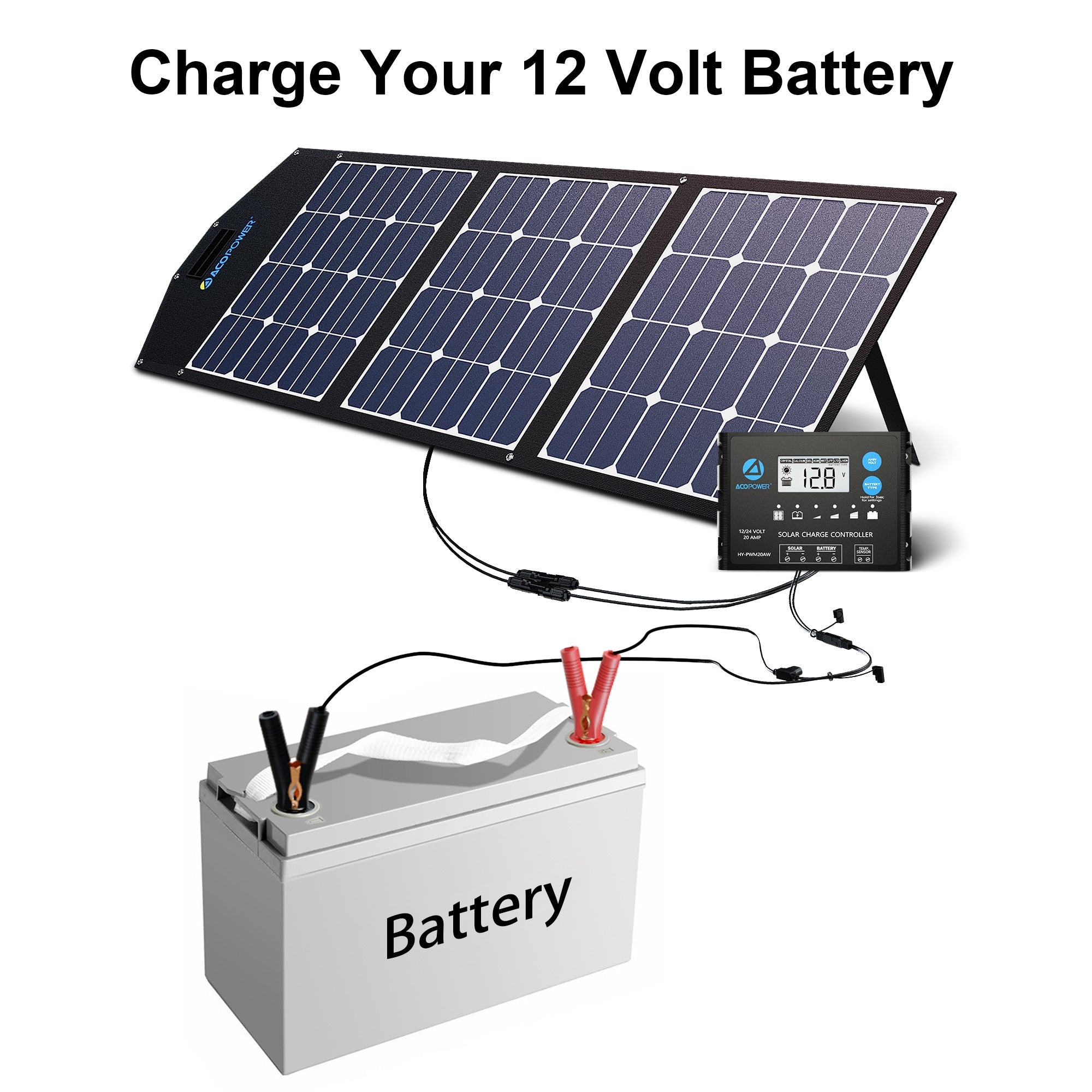 Acopower 120W Foldable Lightweight Solar Suitcase Kit