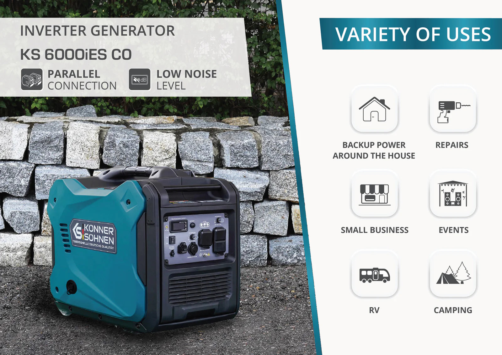 KS 6000iES CO Inverter Gasoline Generator - Your Reliable Power Companion