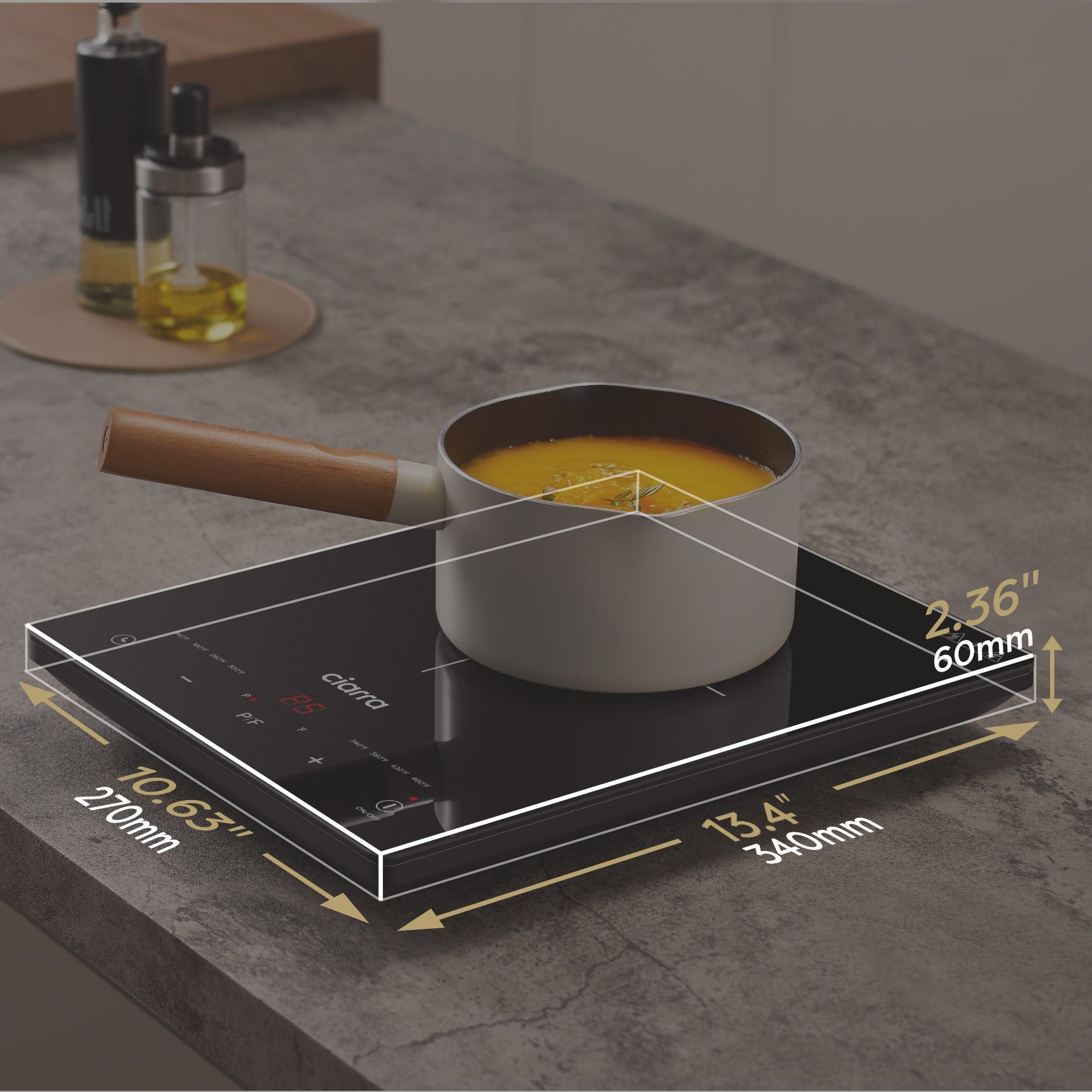 CIARRA 1800W Touch Control Portable Induction Cooktop - CATIH1-OW