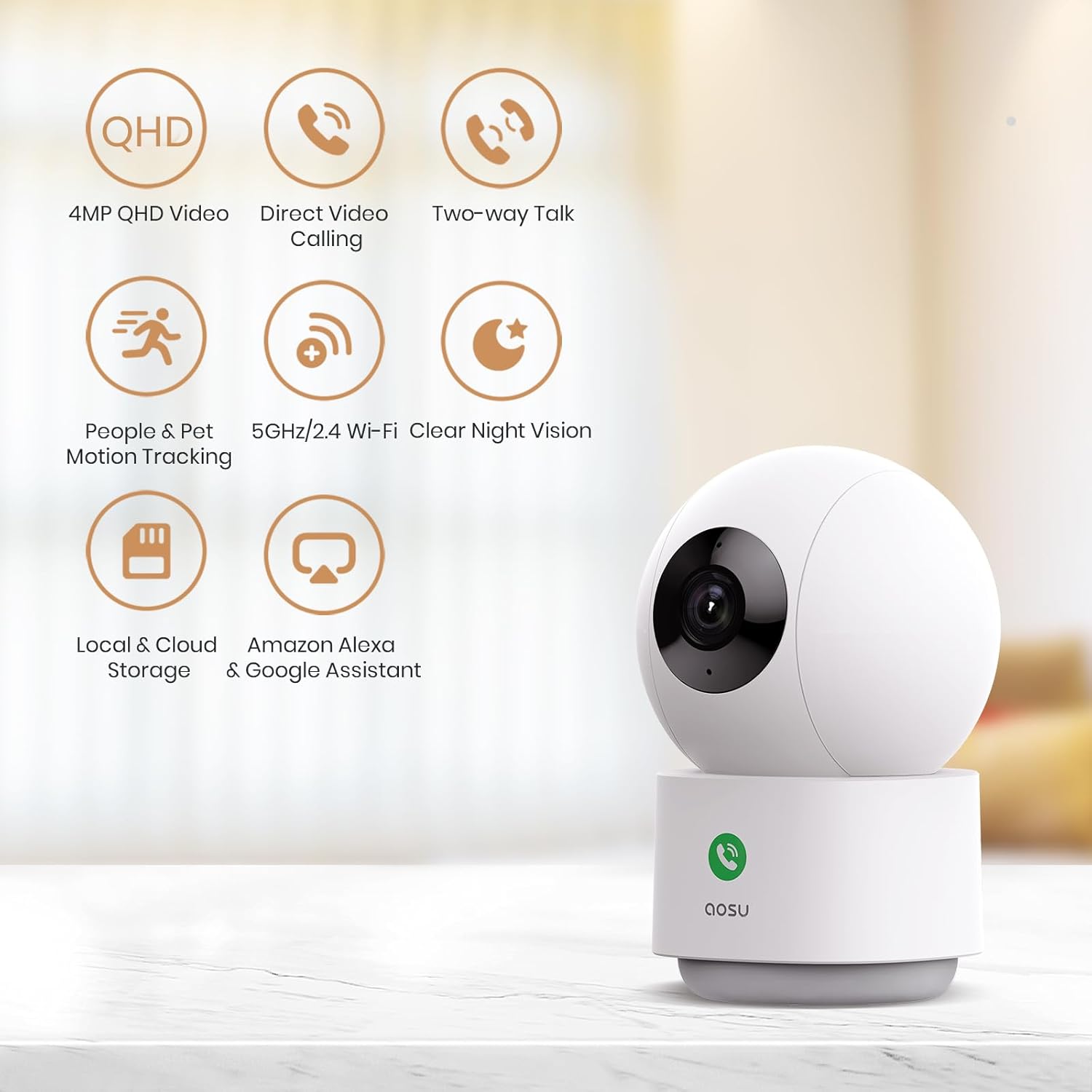 AOSU 2K Indoor Security Camera: Your Home's Protector and Companion