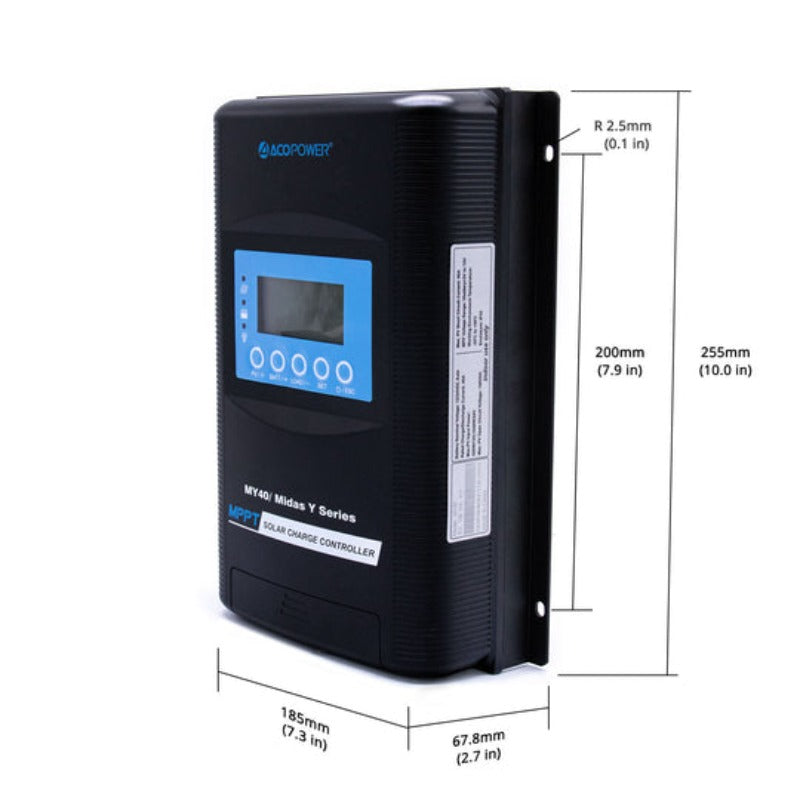 ACOPOWER 500W Mono Solar RV Kit - All Black, 40A