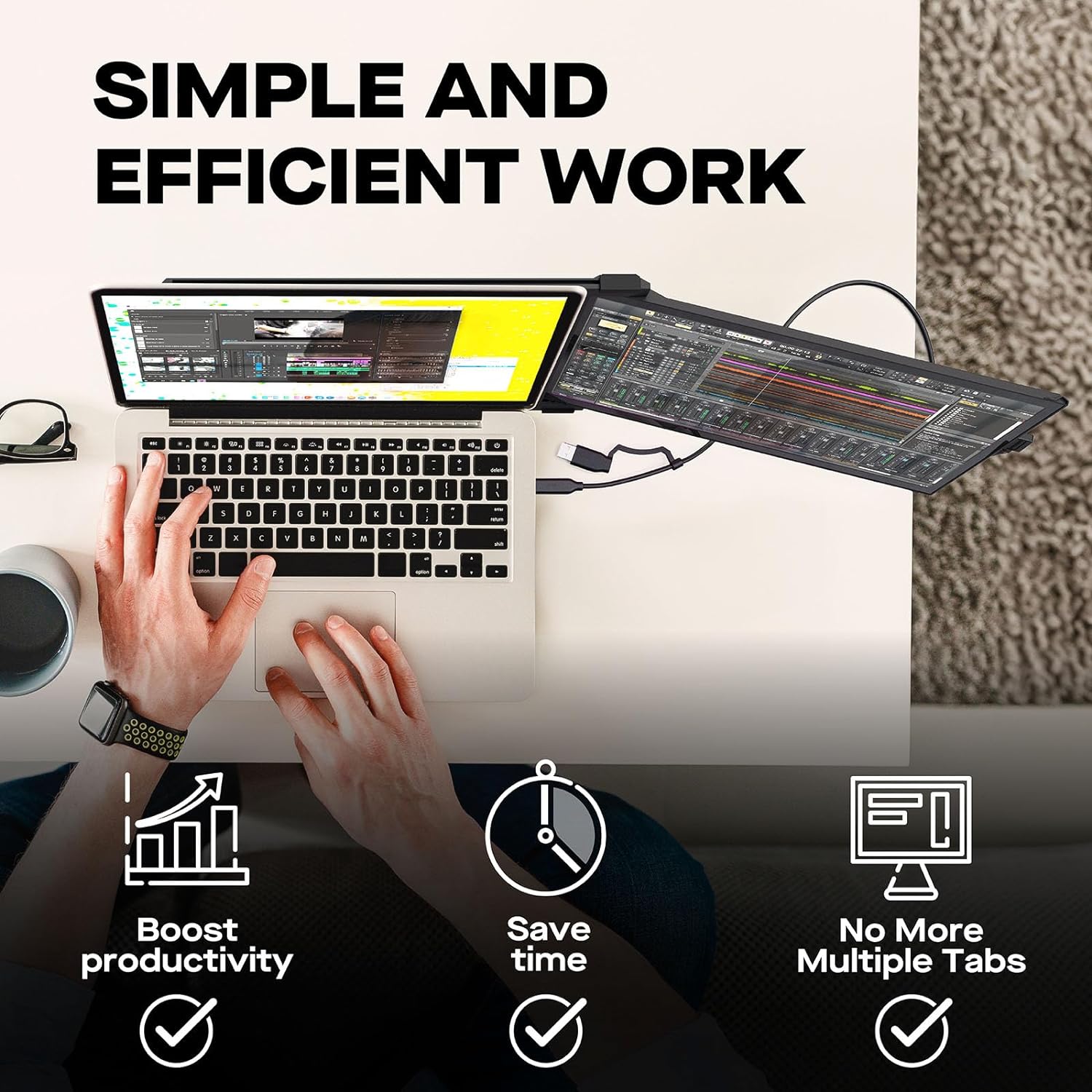 Mobile Pixels Dual Screen Portable Monitor - Ideal for On-the-Go Productivity