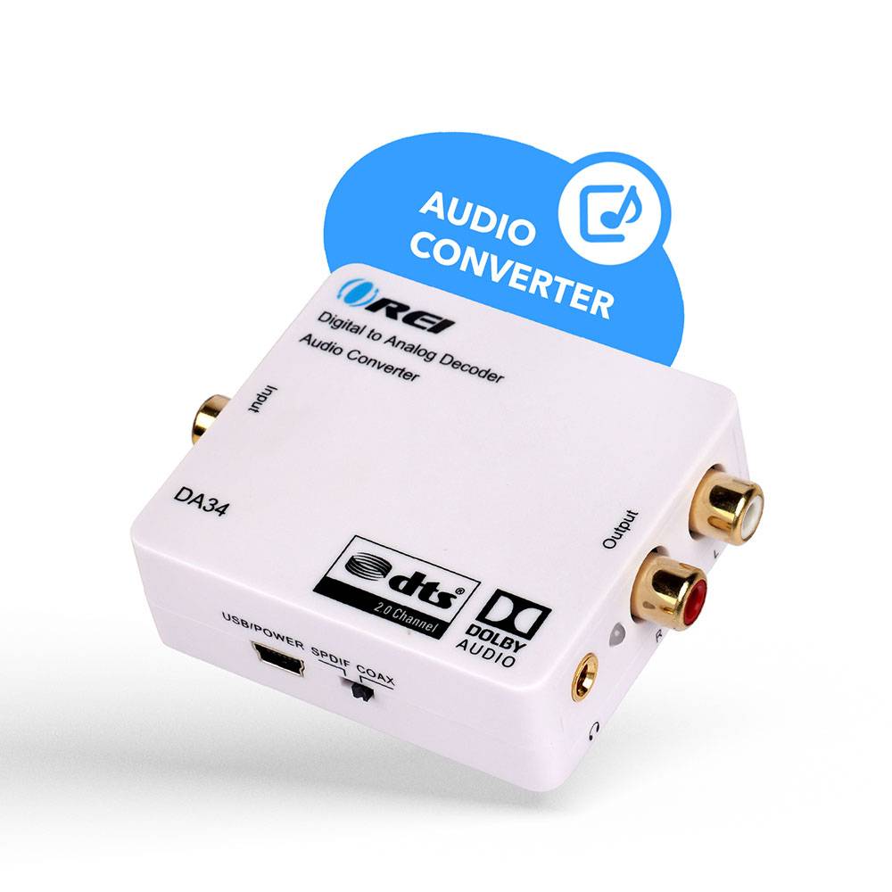Enhanced Dolby Digital Audio Converter - SPDIF/Coaxial to RCA Output (DA34)