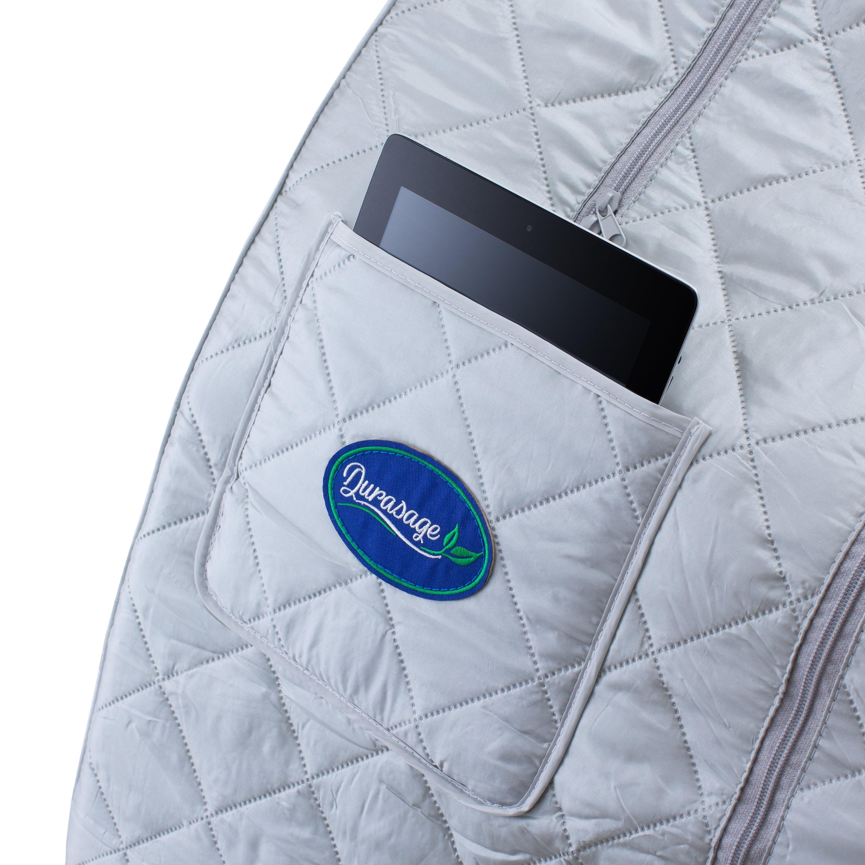 Durasage Lightweight Portable Home Steam Sauna Spa - Relax in Style, 60 Minute Timer, 800 Watt Steam, Chair Included - Silver
