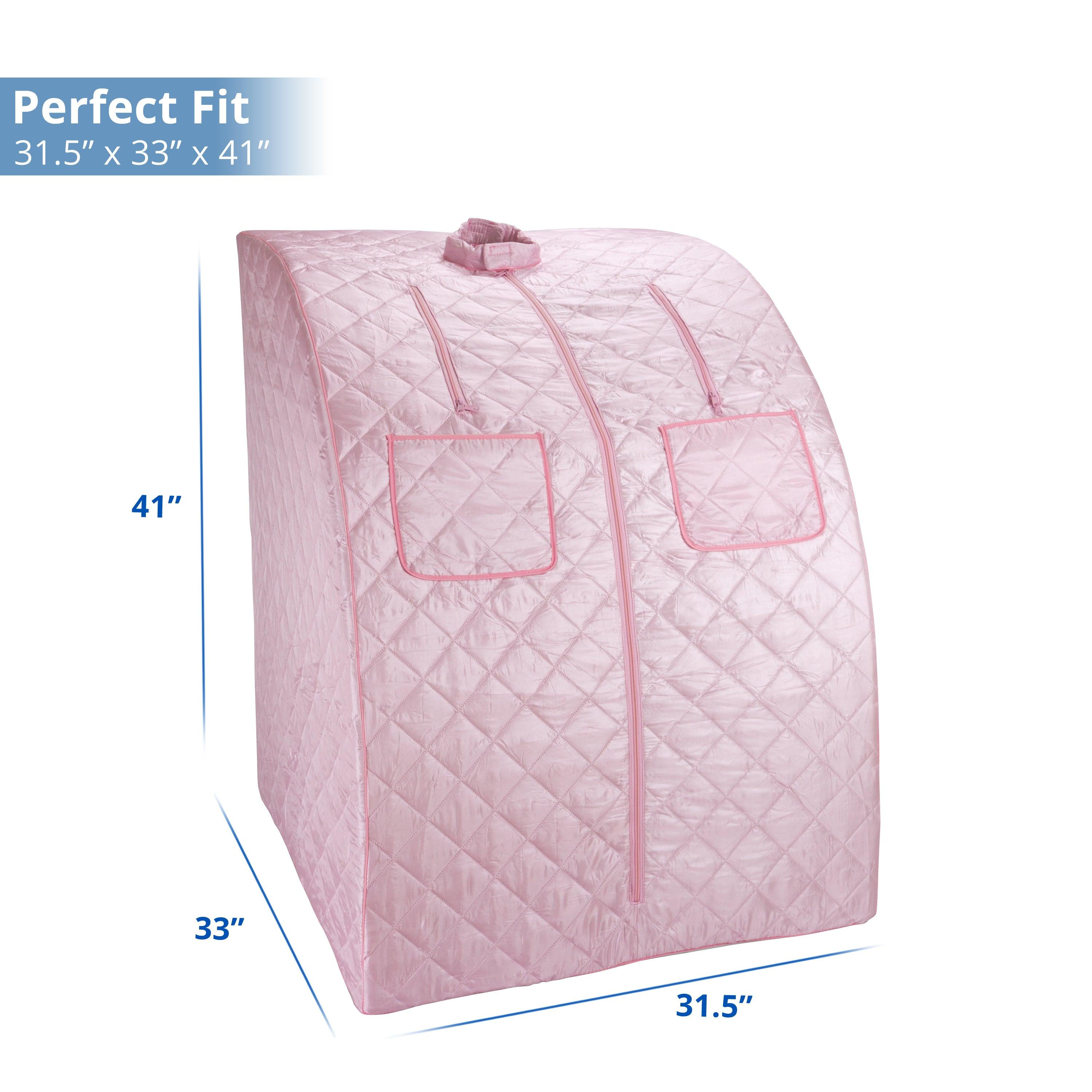Durasage Health - Oversized Pink Portable Steam Sauna for Home: Weight Loss, Detox & Relaxation, with Included Chair