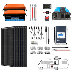 Acopower 600W Portable Solar Power Kit with 400Ah Lithium Battery