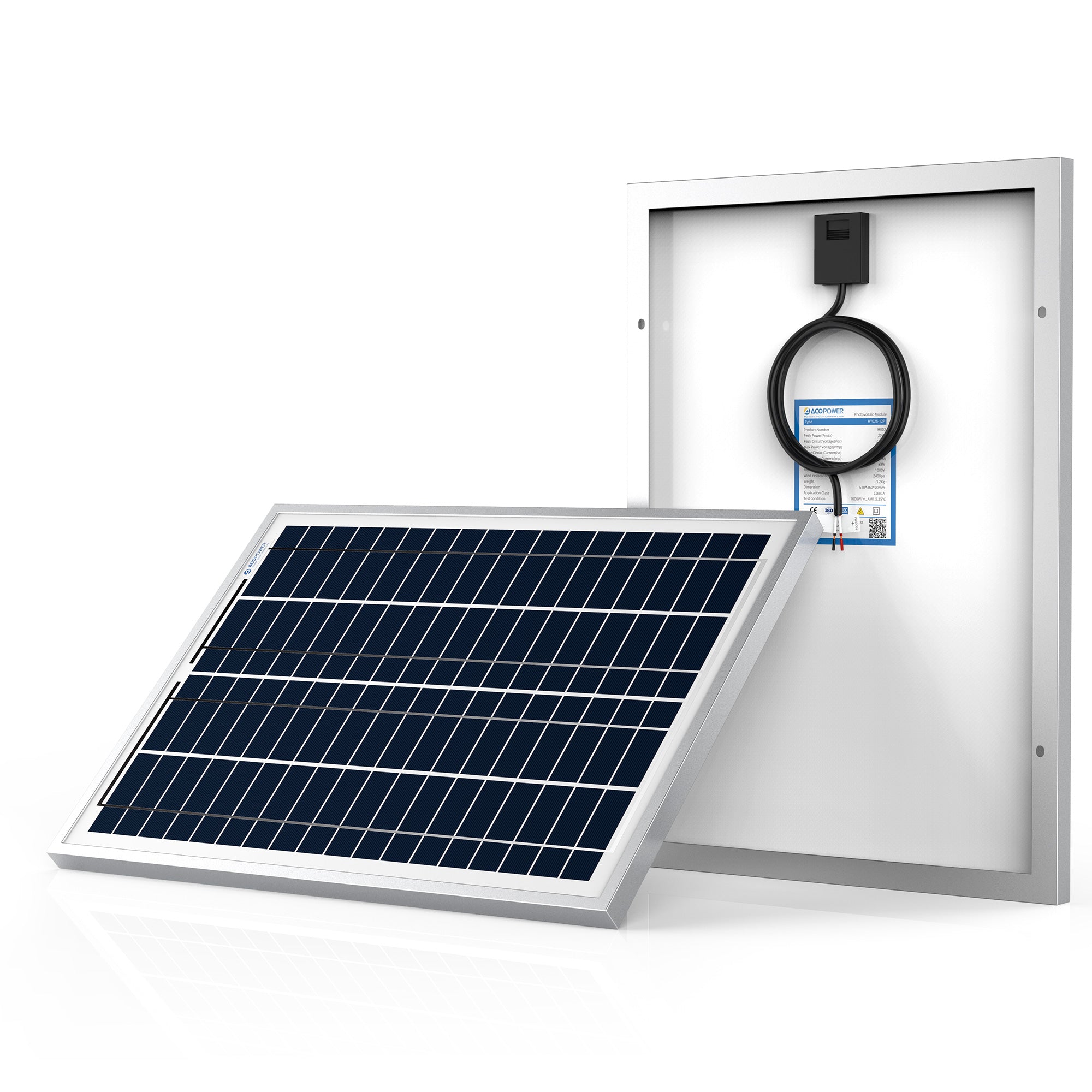 Acopower 25W Polycrystalline Solar Panel - Your Green Energy Companion