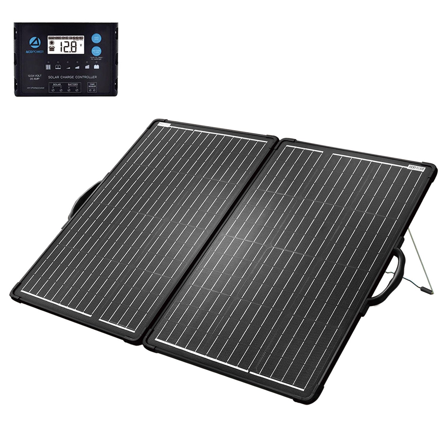 Acopower 120W Foldable Lightweight Solar Suitcase Kit with Controller