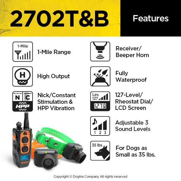 DOGTRA 2702T&B Hunting-Ready Training & Beeper Collar